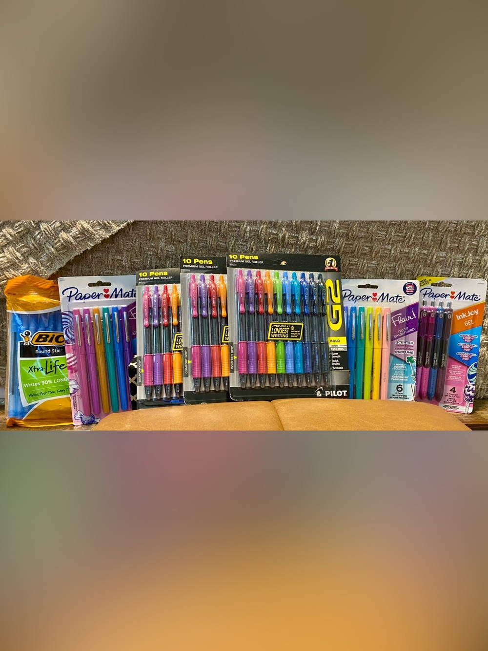 Pilot 10-Pack Premium G2 Gel Roller Pens - Multicolor and Paper Mate Flair Pens